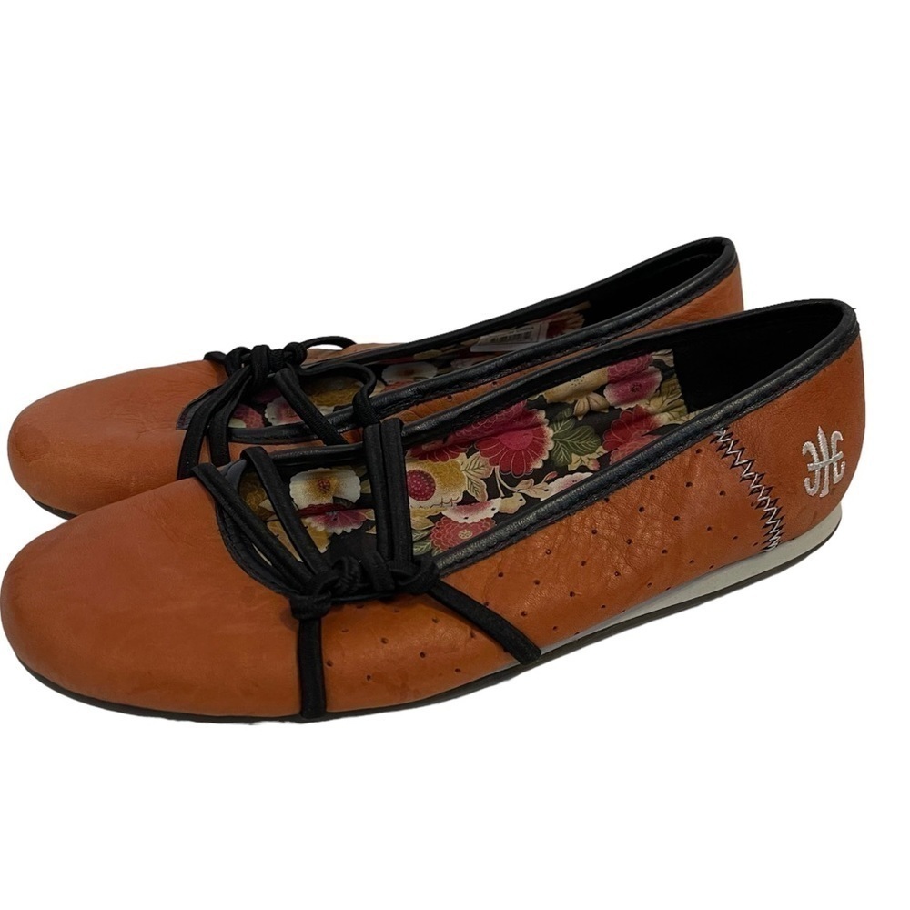 Women’s ROYAL ELASTICS Brown Leather Ballet Flats Shoes - Picture 2 of 7